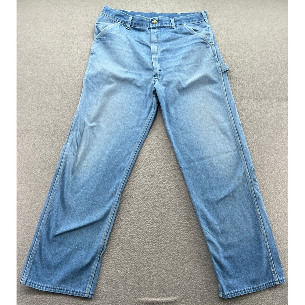 Vintage Sears Roebuck Union Made USA Carpenter Denim Jeans 48 X 31 Indigo